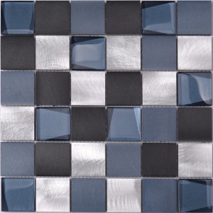 48 * 48 Vierkant Blauw Aluminium Mix Glas Goedkoop Backsplash Tegels Mozaïek