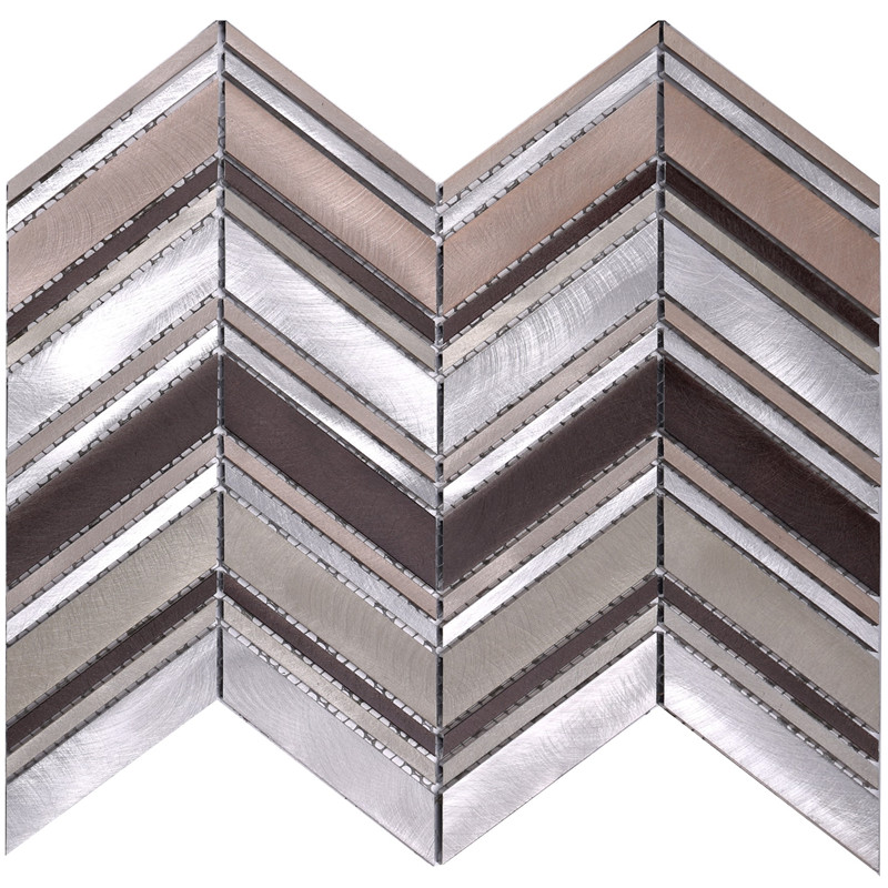 HLC27 grijs aluminiumlegering gemengde glazen tegelstrips voor keukenachterwand