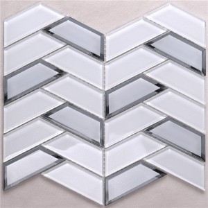 HMB35 Super White Foshan Factory Waaiervormige visschubben Glasmozaïektegels