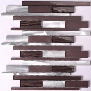 Long Strip Metal Mosaic Aluminiumlegering Tegels Mosaic Leverancier