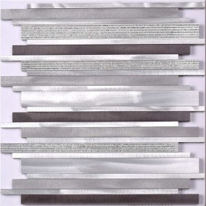 Lineaire aluminiummix glasmozaïek wandrandtegel
