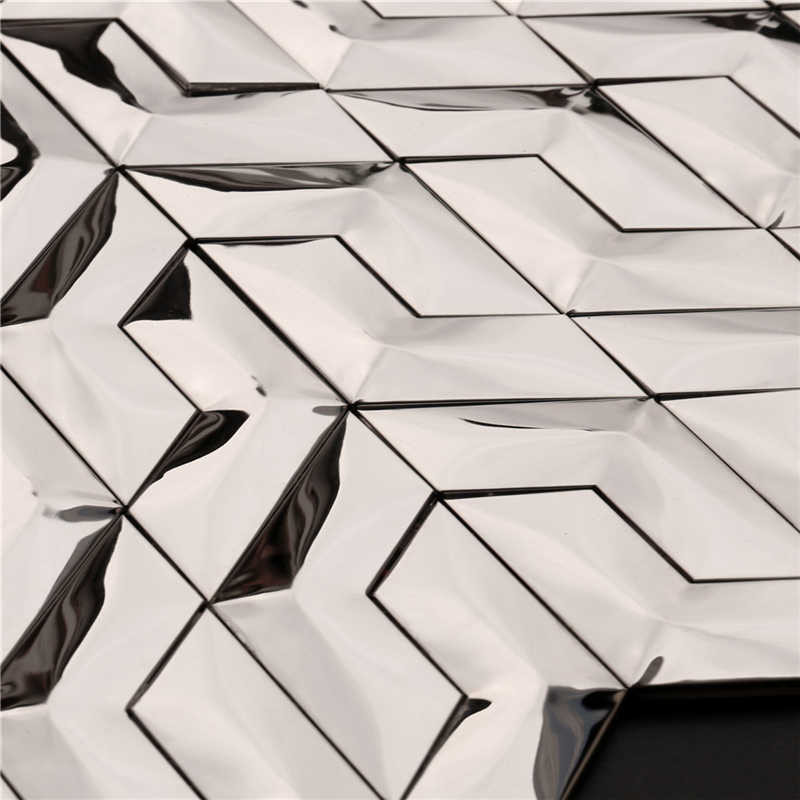 3D-effect Zilveren spiegel metalen mozaïek wandtegels