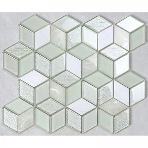 3D-effect Kristal Hexagon Glasmozaïek Wit Keuken Backsplash Aanrecht Decoratie Muren Tegel