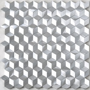 3D Effect Hexagon het Mozaïektegel van het diamantvorm Zilveren Witte Aluminium voor Decoratiemuur