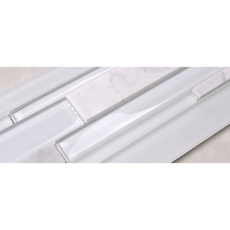 HSD131 Hot Sale nieuwste ontwerp wit Carrara marmer gemengd glas mozaïek keuken Backsplash metro tegel